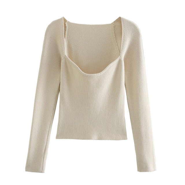 Chic Lady Casual Knitwear Basic Pullover Top Women Winter Za Woman