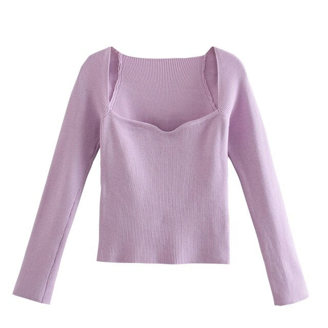 Chic Lady Casual Knitwear Basic Pullover Top Women Winter Za Woman