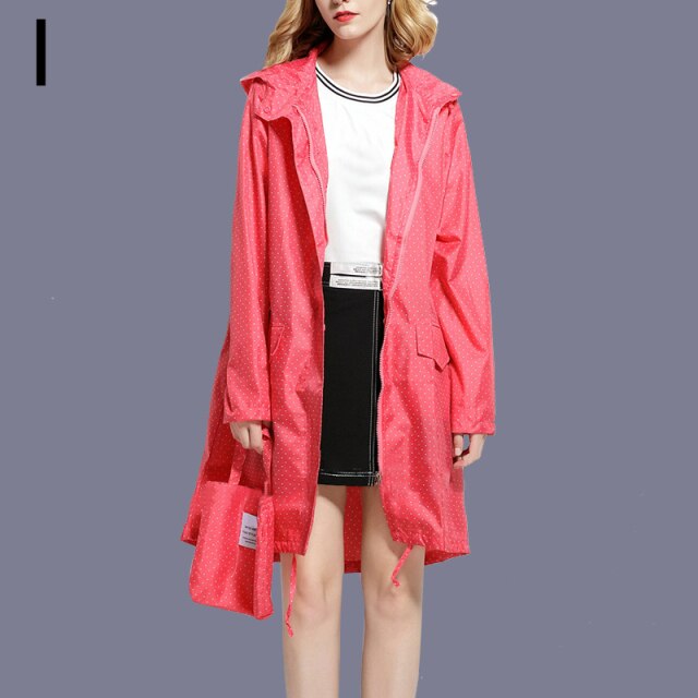 Waterproof Women Raincoat Rainwear Men Hooded Rain Coat Solid Color Portable Fold Thin Zipper Rainwear Outdoor Rain Cover