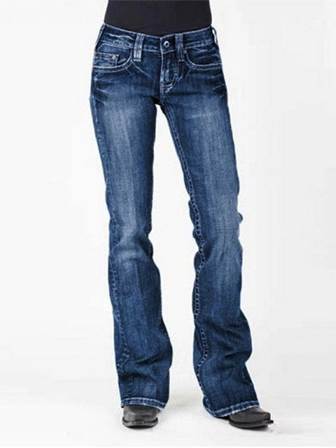 Women Jeans Pants Fashion Women Classic Fit Jeans Washed Slim Jeans