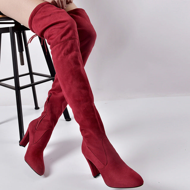 2023 Sexy Long Boots Fashion Micro Suede over the knee Boots