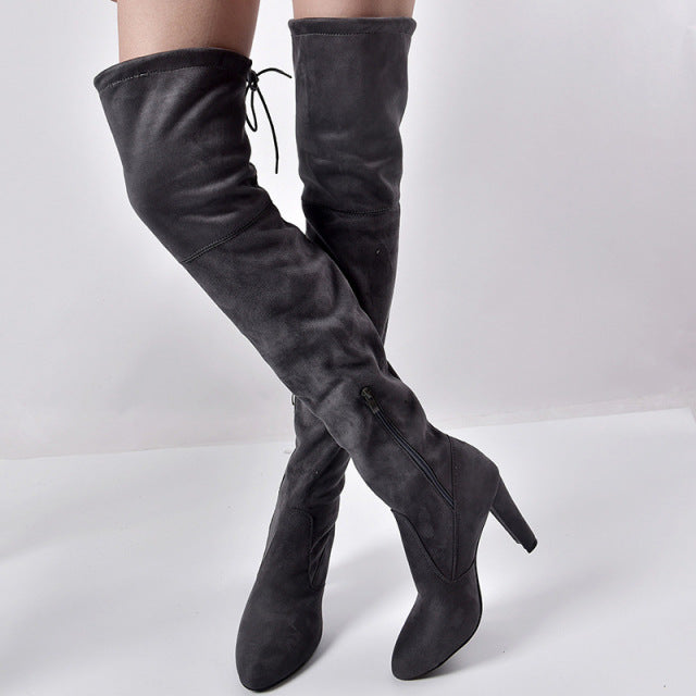 2023 Sexy Long Boots Fashion Micro Suede over the knee Boots