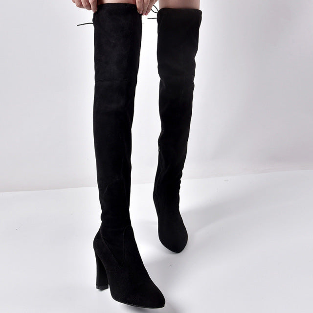 2023 Sexy Long Boots Fashion Micro Suede over the knee Boots