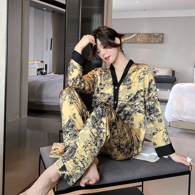 Ashore Shop NEW Womens in home Matching Pajamas Set Luxury Orange Coconut Print Sleepwear