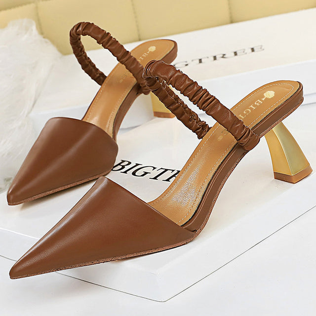 Sexy Shoes Pointed Toe Women Sandals Fashion Kitten Heels 6 Cm Sandals Slippers Summer