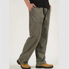 Plus Size New Men Cargo Pants Casual Cotton Straight Multi-Pocket Overalls Loose Trouser