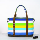 Women Canvas Hangbag Female Shoulder Bags Ladies Beach Stripe Bag