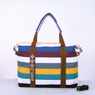 Women Canvas Hangbag Female Shoulder Bags Ladies Beach Stripe Bag