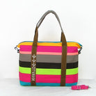 Women Canvas Hangbag Female Shoulder Bags Ladies Beach Stripe Bag