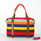 Women Canvas Hangbag Female Shoulder Bags Ladies Beach Stripe Bag