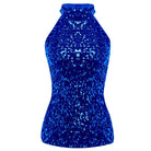 ASHORESHOP Glitter Sequins Women Fashion Shimmer Halter Neck Sleeveless Vest