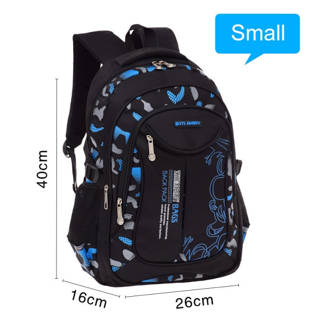 Waterproof Backpack Schoolbag For Male Casual School Bags For Boys 1-3-6 Grade