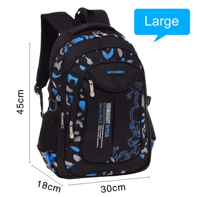 Waterproof Backpack Schoolbag For Male Casual School Bags For Boys 1-3-6 Grade