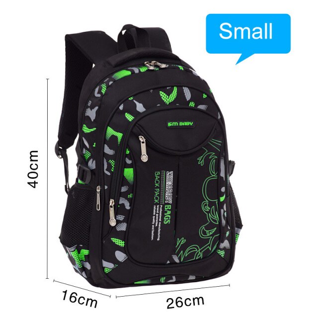 Waterproof Backpack Schoolbag For Male Casual School Bags For Boys 1-3-6 Grade