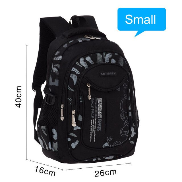 Waterproof Backpack Schoolbag For Male Casual School Bags For Boys 1-3-6 Grade