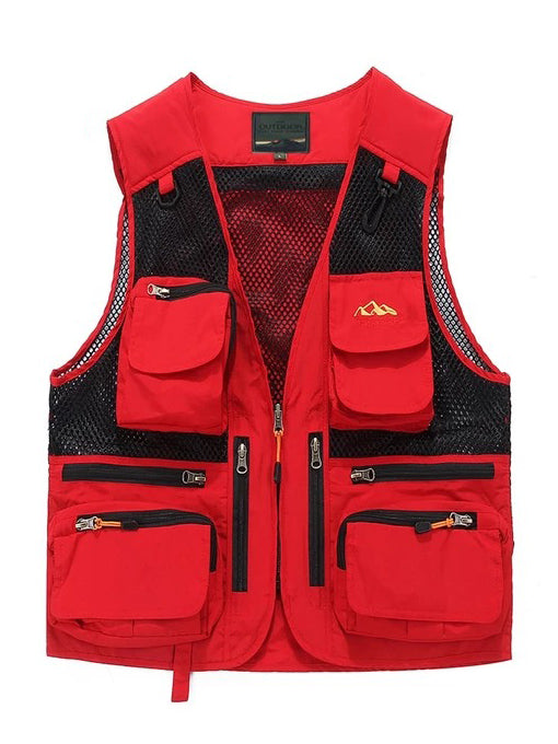 Men Summer Utility Multi Pockets Thin Mesh Vest 5XL fishing vest