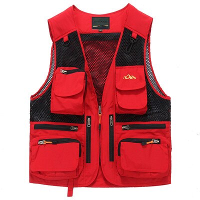 Men Summer Utility Multi Pockets Thin Mesh Vest 5XL fishing vest