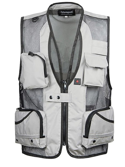 Men XL-5XL Casual Travel Photographer Utility Outerwear Varsity Multi Pocket