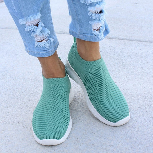 Women Air Mesh Super Comfortable Shoes Fashion Slip On Sock Shoes
