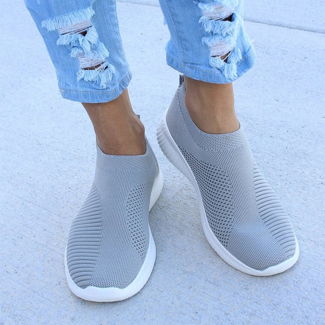 Women Air Mesh Super Comfortable Shoes Fashion Slip On Sock Shoes