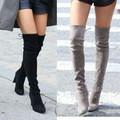 Sexy Fashion Over the Knee Boots High Heels Woman Shoes Black Gray