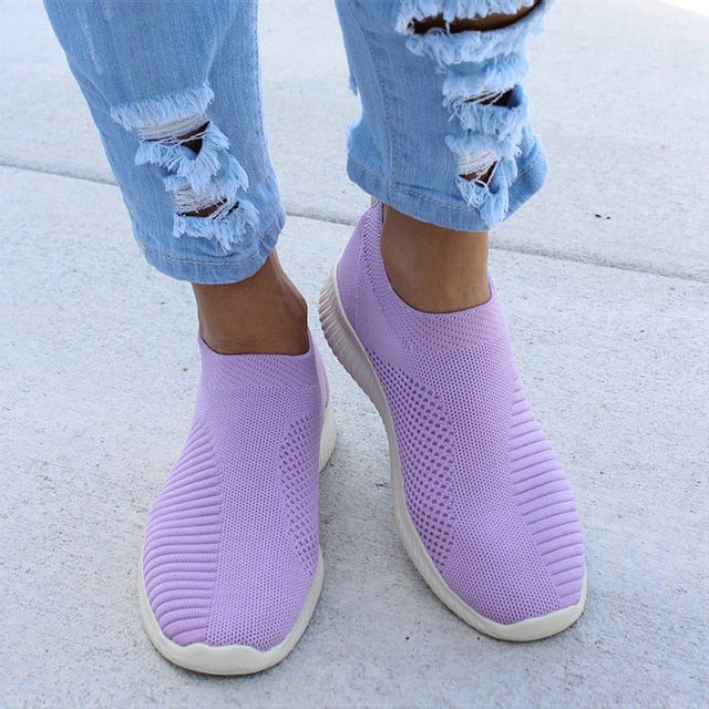 Women Air Mesh Super Comfortable Shoes Fashion Slip On Sock Shoes