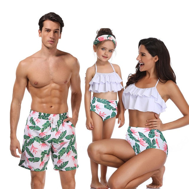 Ashoreshop family matching swimwear beachwear mommy Daddy and me swimsuit