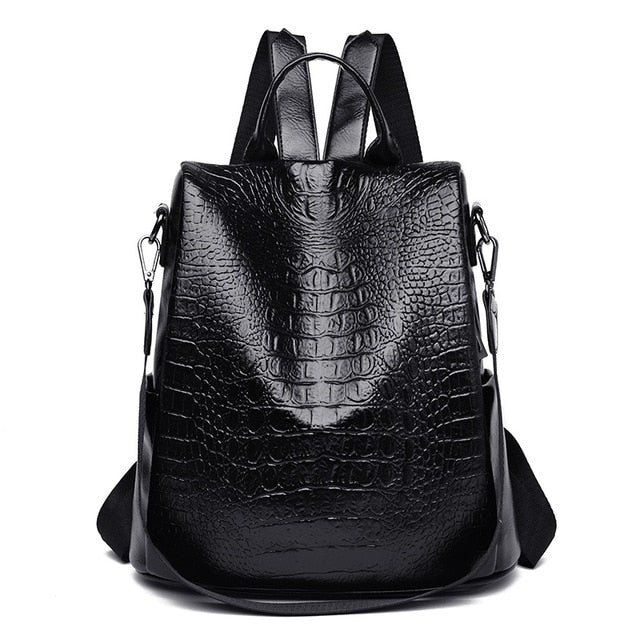 Women's Anti theft Backpack Women  Travel Alligator Backpacks Female School bag